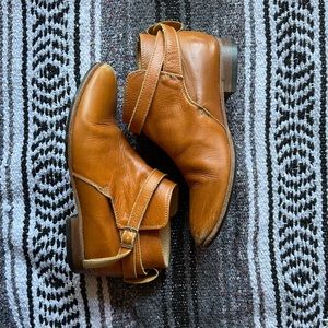 Dieppa Restrepo deep tan ankle boot with strap - super soft leather 6.5